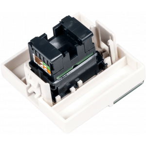 45x45 Mosaic insert, RJ-45 UTP, category 6, with shutter and enlarged label field, white